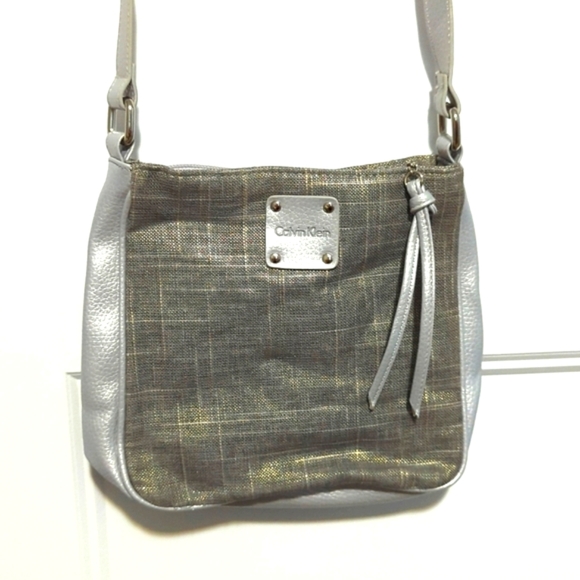 Calvin Klein Shoulder Silver Bag Purse - Picture 1 of 4